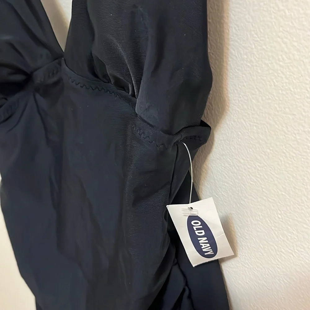NWT Old Navy one piece swim suit XS black neutral swimwear beachwear pool resort